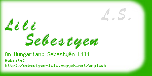 lili sebestyen business card
